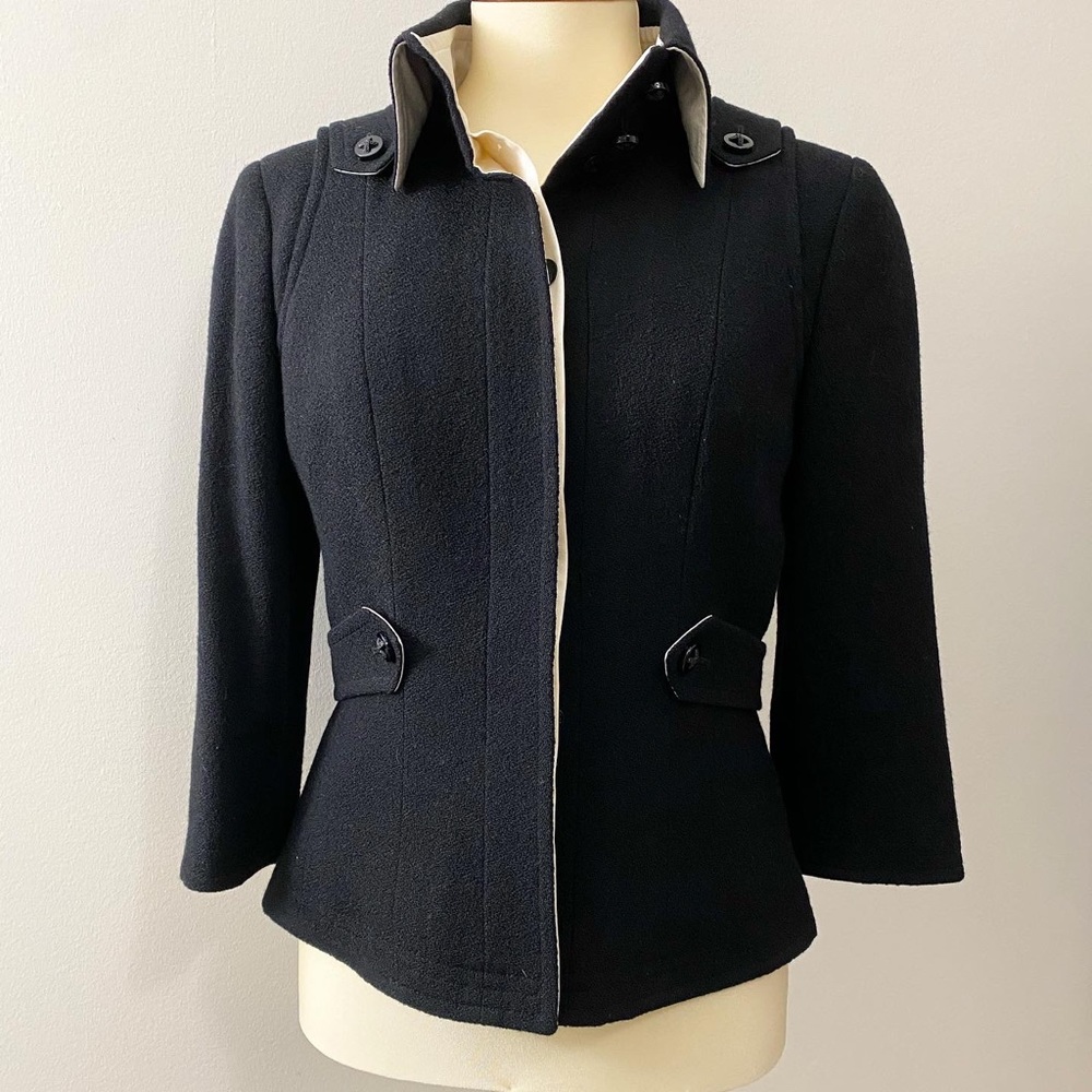 Authentic Chanel black jacket with removable collar and sleeves